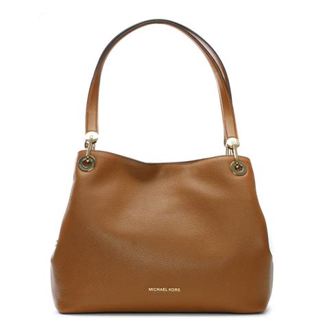 michael kors raven large shoulder tote acorn|raven large leather shoulder bag.